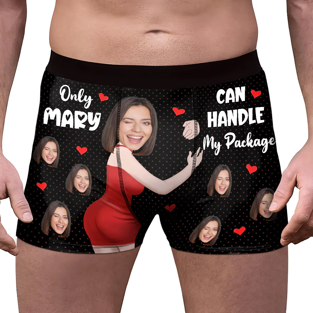 Only Her Handle My Package - Personalized Men's Boxer Briefs