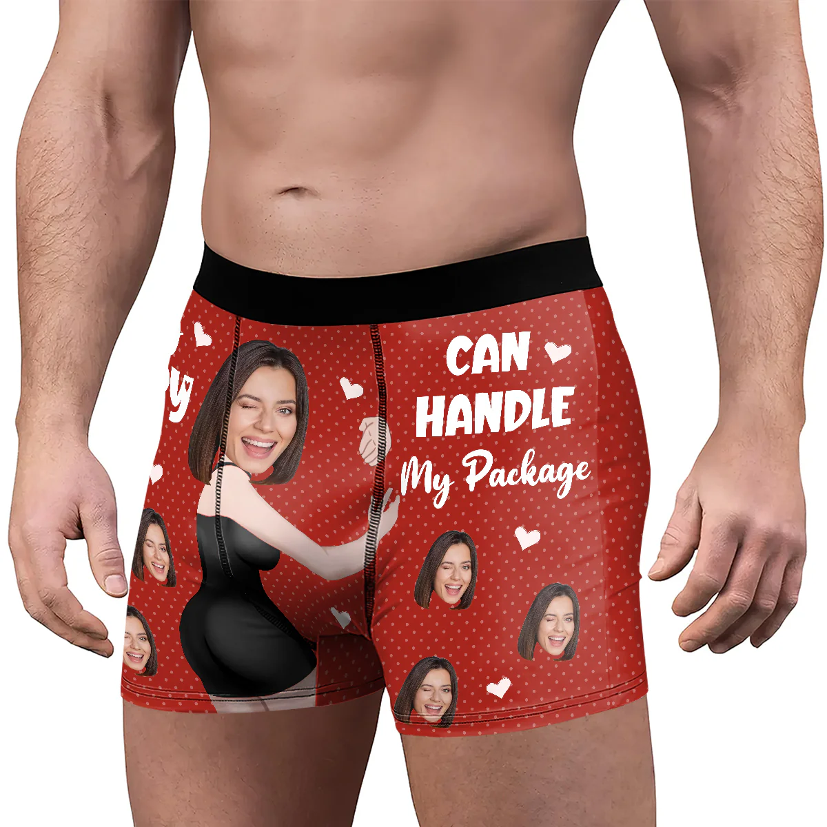 Only Her Handle My Package - Personalized Men's Boxer Briefs - Image 3