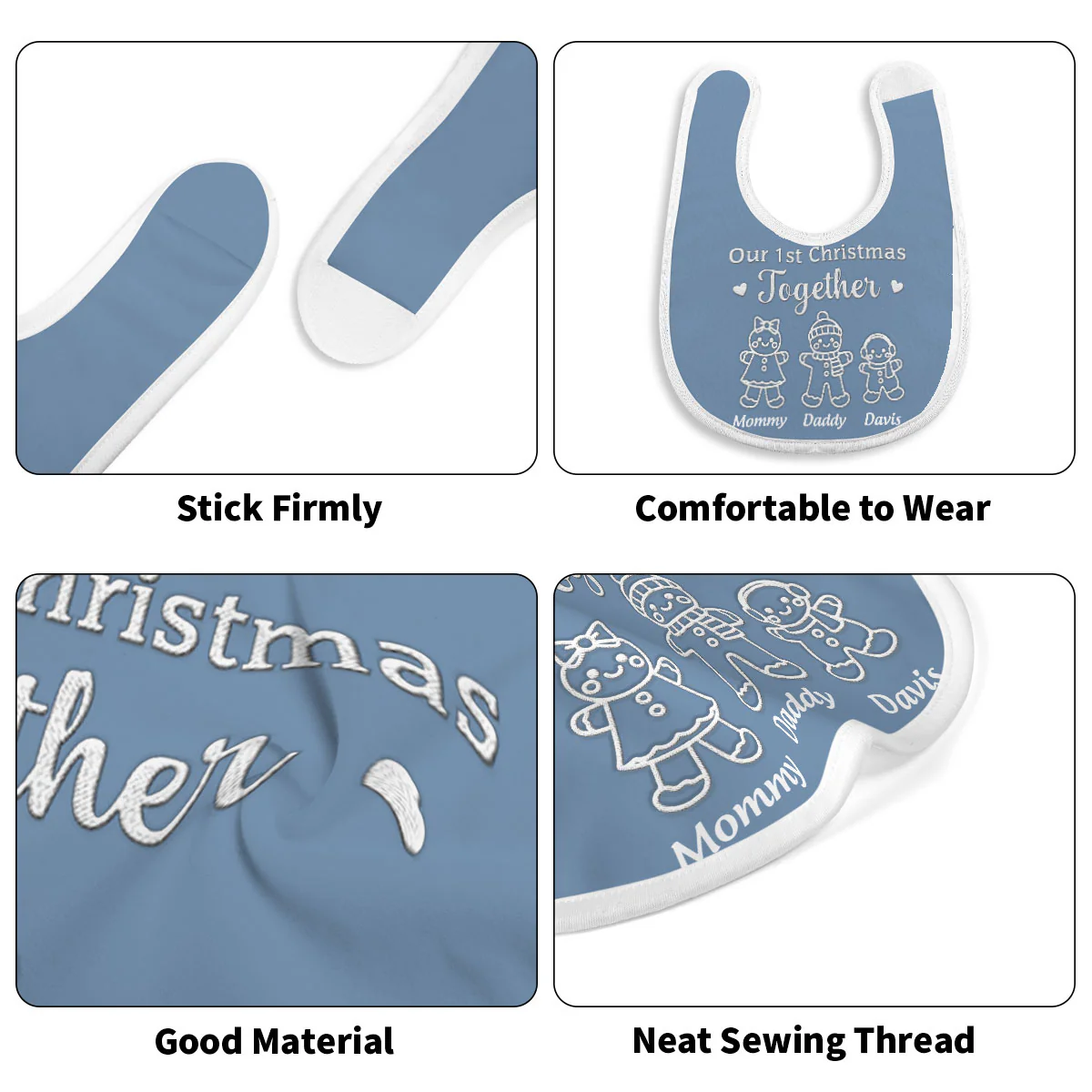Our 1st Christmas Together - Personalized Baby Bib - Image 5