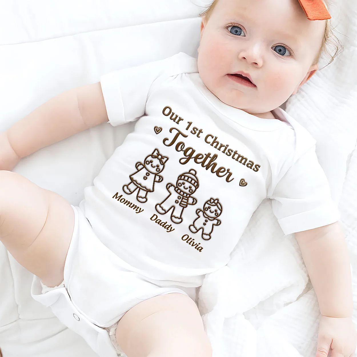 Our 1st Christmas Together - Personalized Baby Onesie - Image 2
