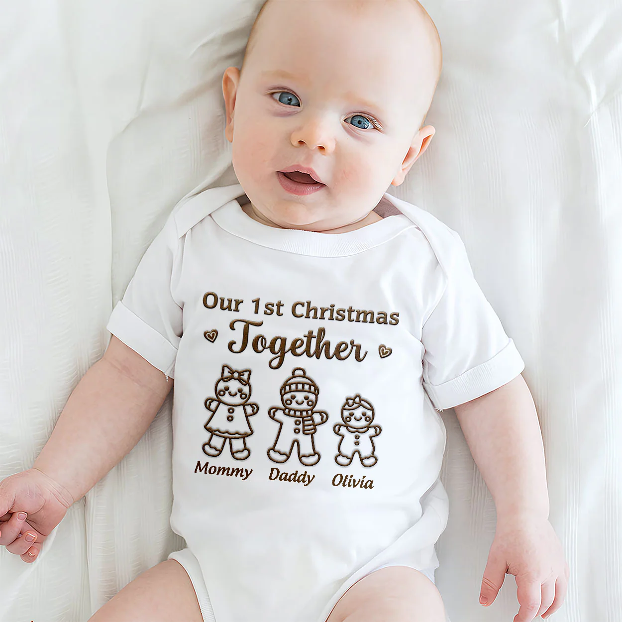Our 1st Christmas Together - Personalized Baby Onesie - Image 3