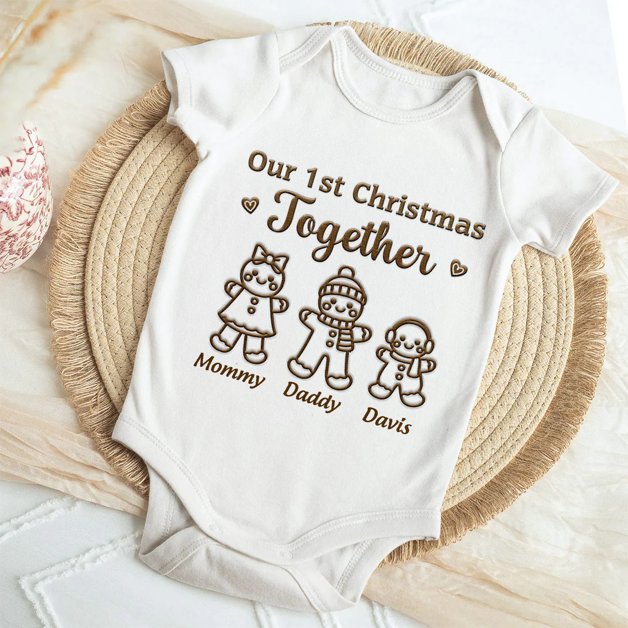 Our 1st Christmas Together - Personalized Baby Onesie - Image 4