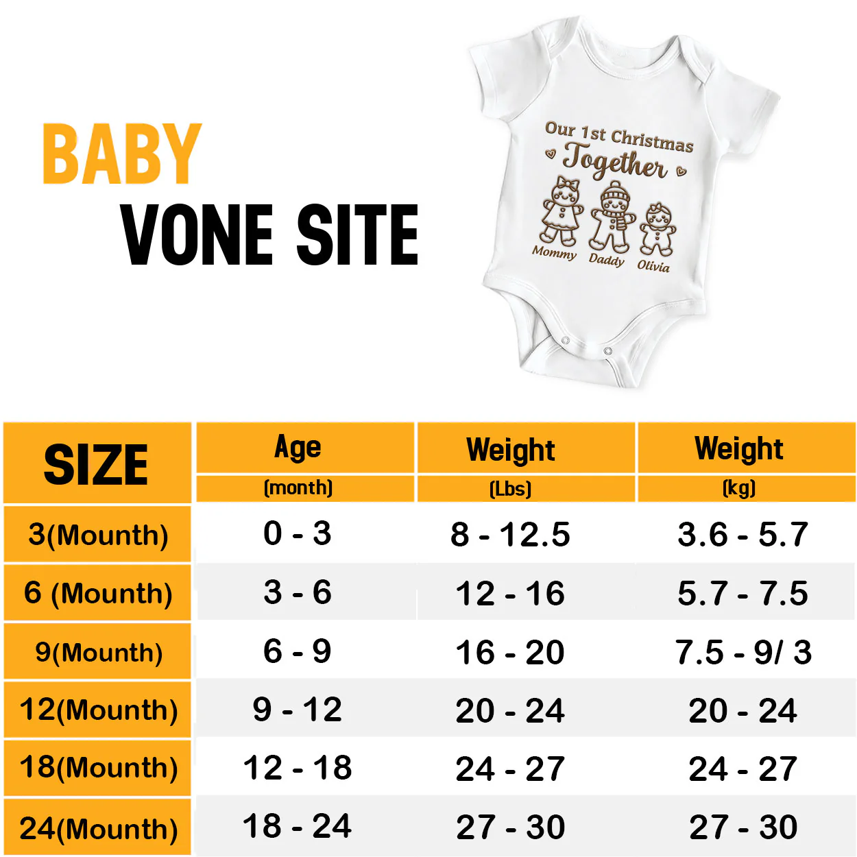 Our 1st Christmas Together - Personalized Baby Onesie - Image 5