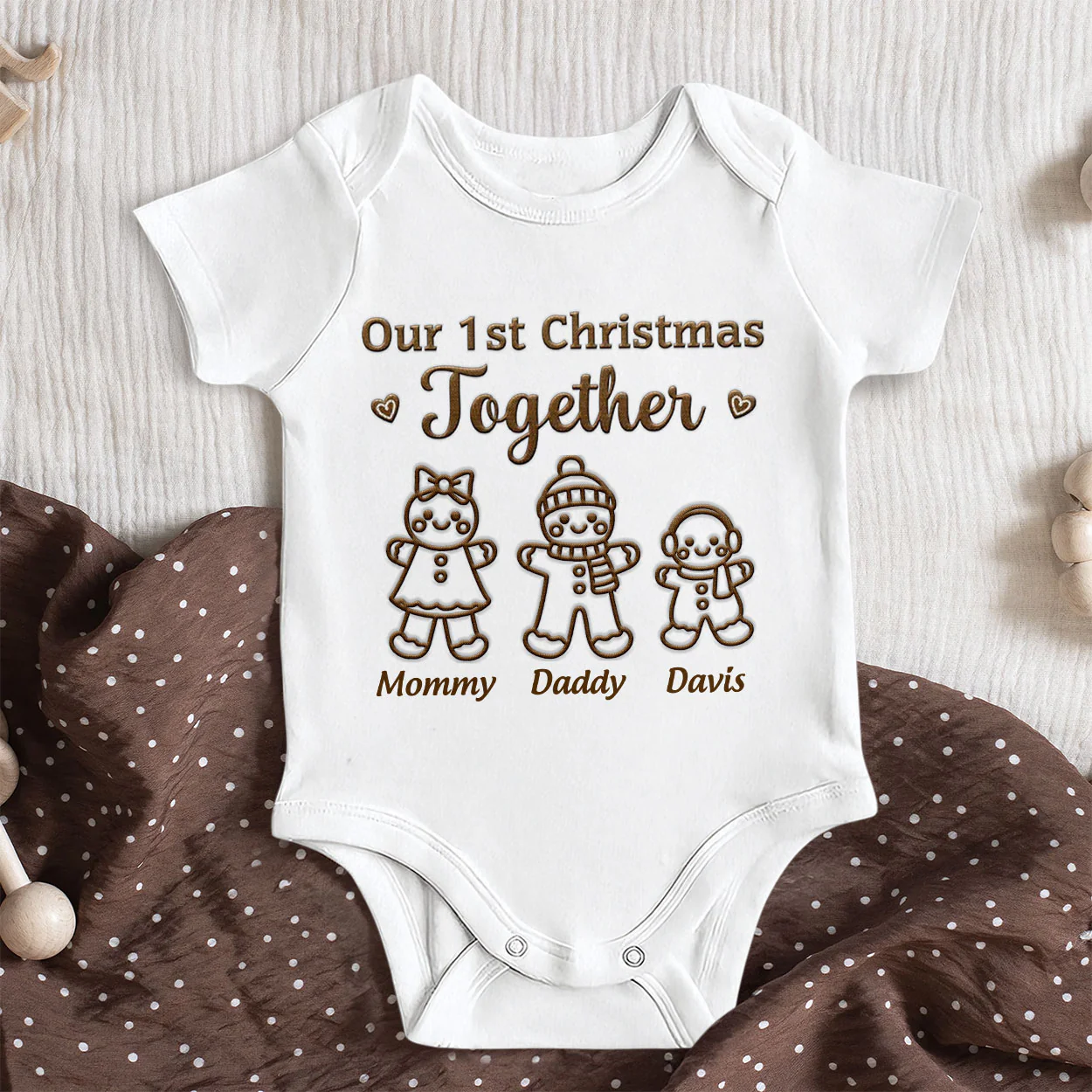 Our 1st Christmas Together - Personalized Baby Onesie - Image 6