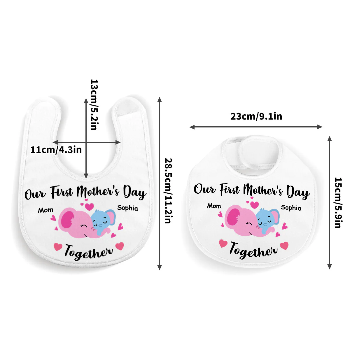 Our 1st Mother's Day - Personalized Baby Bib - Image 4