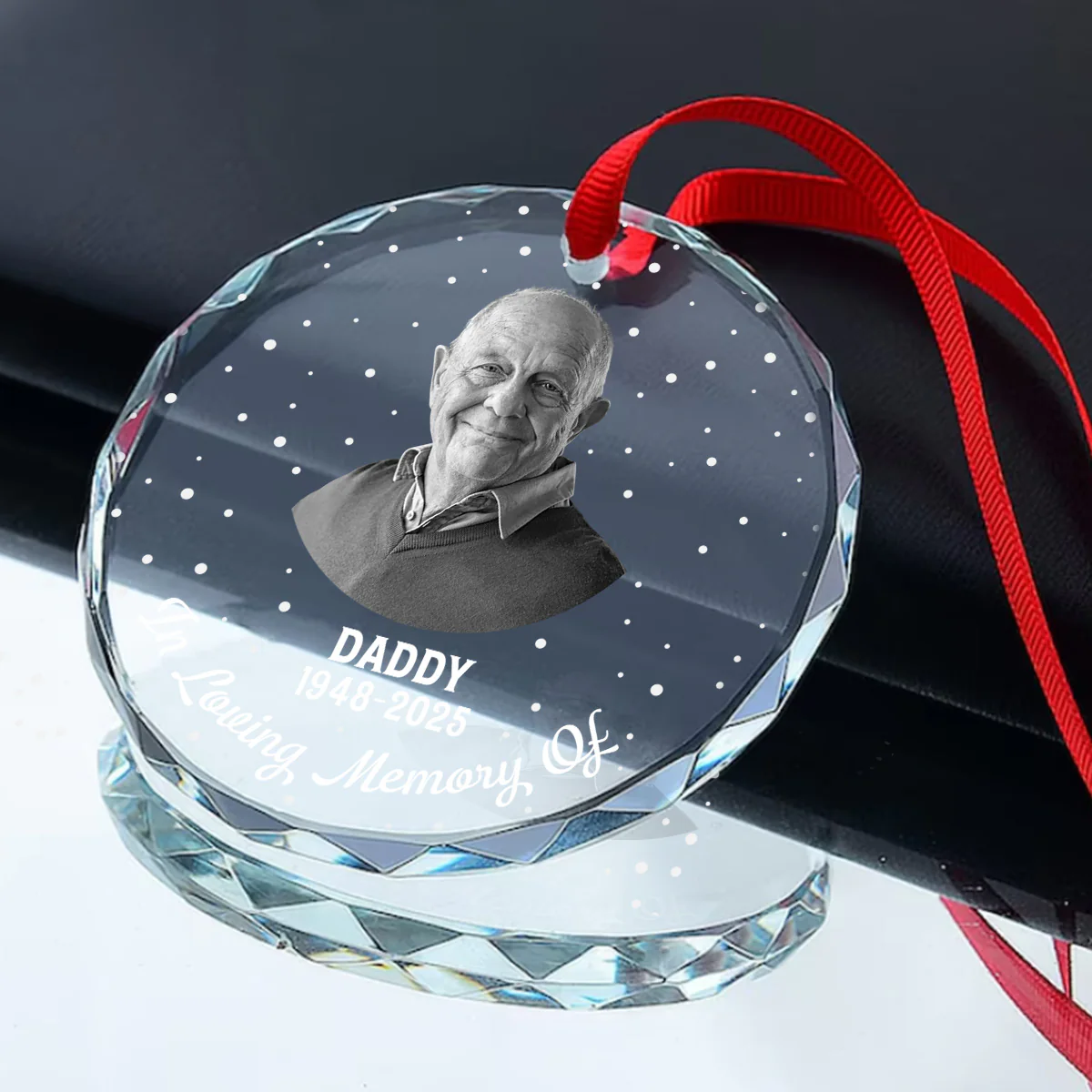 Our Angel In Heaven - Personalized Round Shaped Glass Ornament - Image 4
