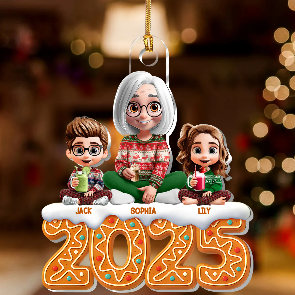 Our Christmas Together 2025 - Personalized 1-Layer Acrylic Ornament - Image 2
