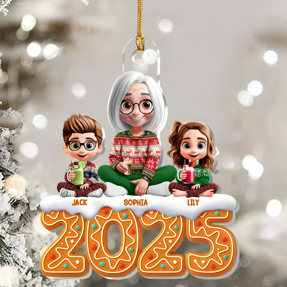 Our Christmas Together 2025 - Personalized 1-Layer Acrylic Ornament - Image 5