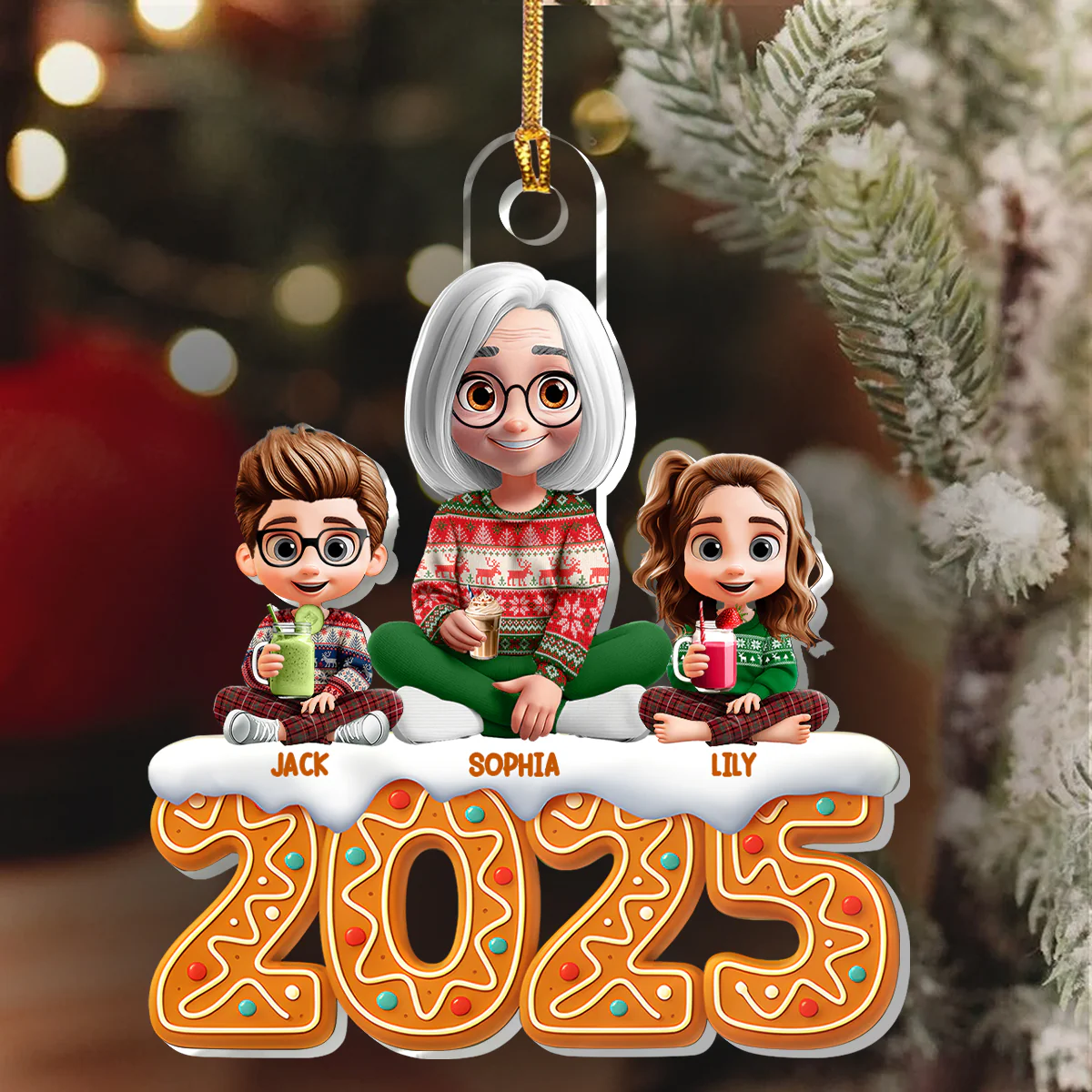 Our Christmas Together 2025 - Personalized 1-Layer Acrylic Ornament - Image 6