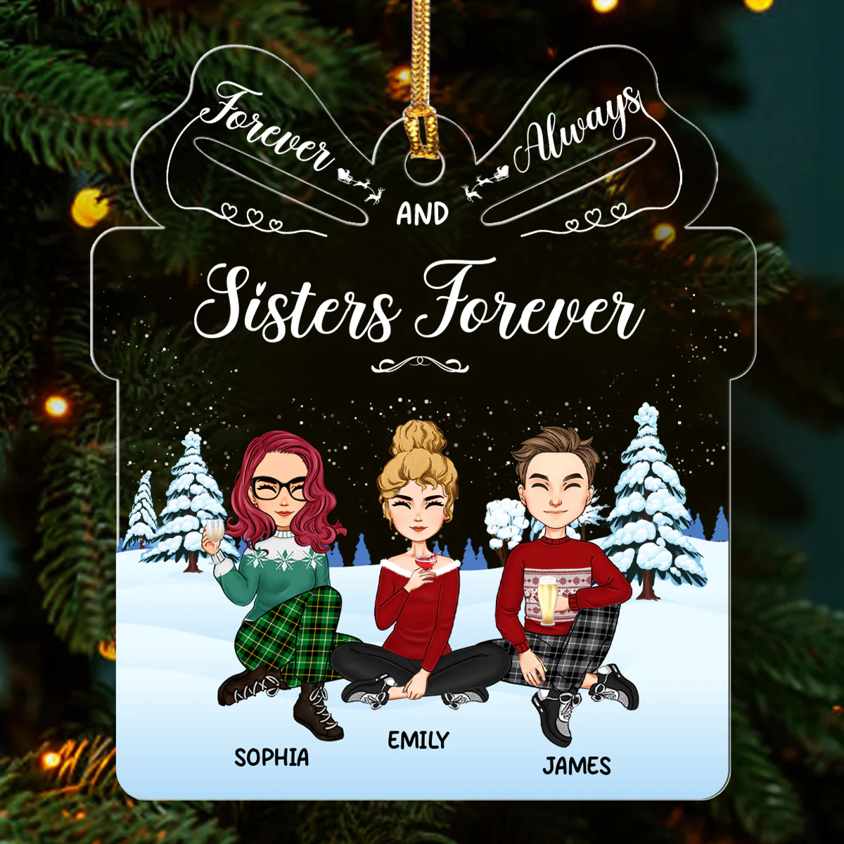 Our Family Is A True Blessing To Me  - Personalized 1-Layer Acrylic Ornament - Image 3