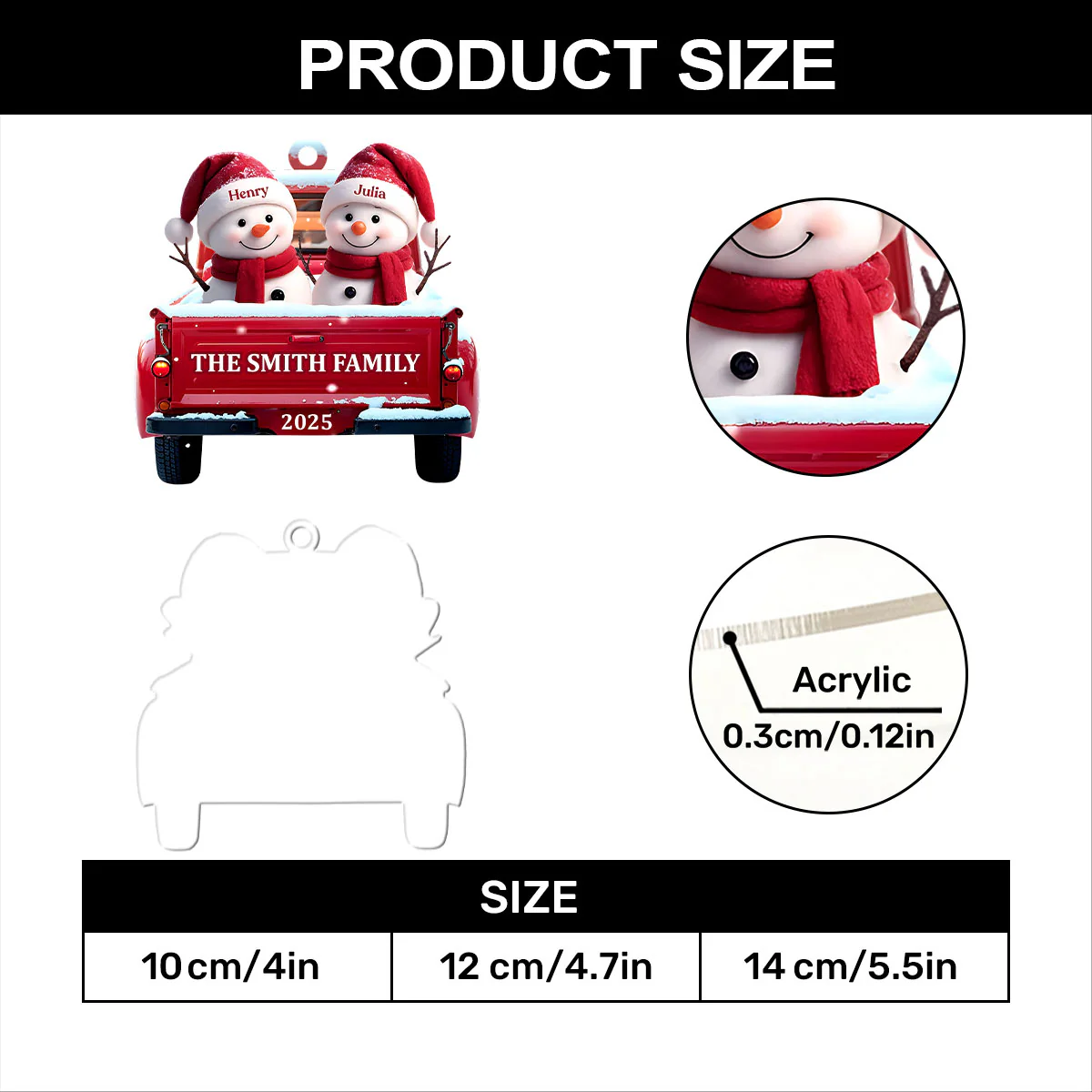 Our Family - Personalized 1-Layer Acrylic Ornament - Image 6