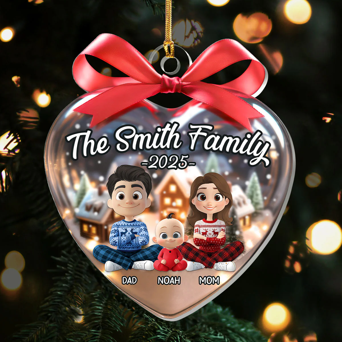 Our Family This Christmas - Personalized 1-Layer Acrylic Ornament