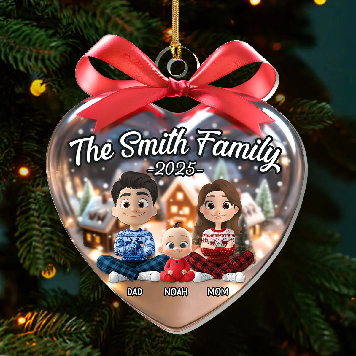 Our Family This Christmas - Personalized 1-Layer Acrylic Ornament - Image 3