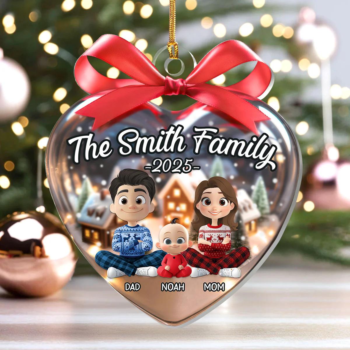 Our Family This Christmas - Personalized 1-Layer Acrylic Ornament - Image 4