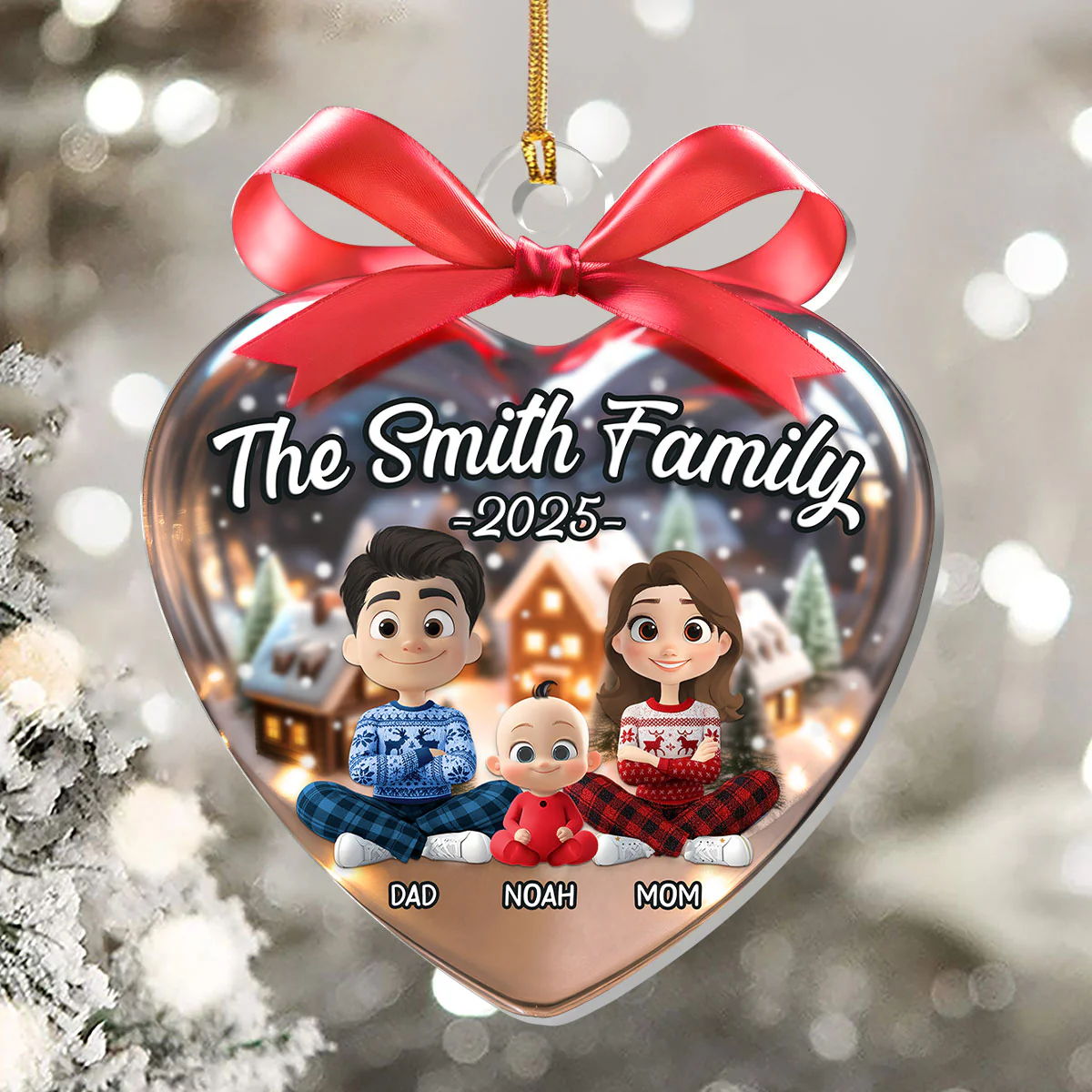 Our Family This Christmas - Personalized 1-Layer Acrylic Ornament - Image 5
