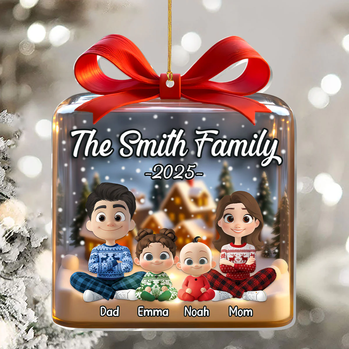 Our Family This Christmas - Personalized 1-Layer Acrylic Ornament - Image 5