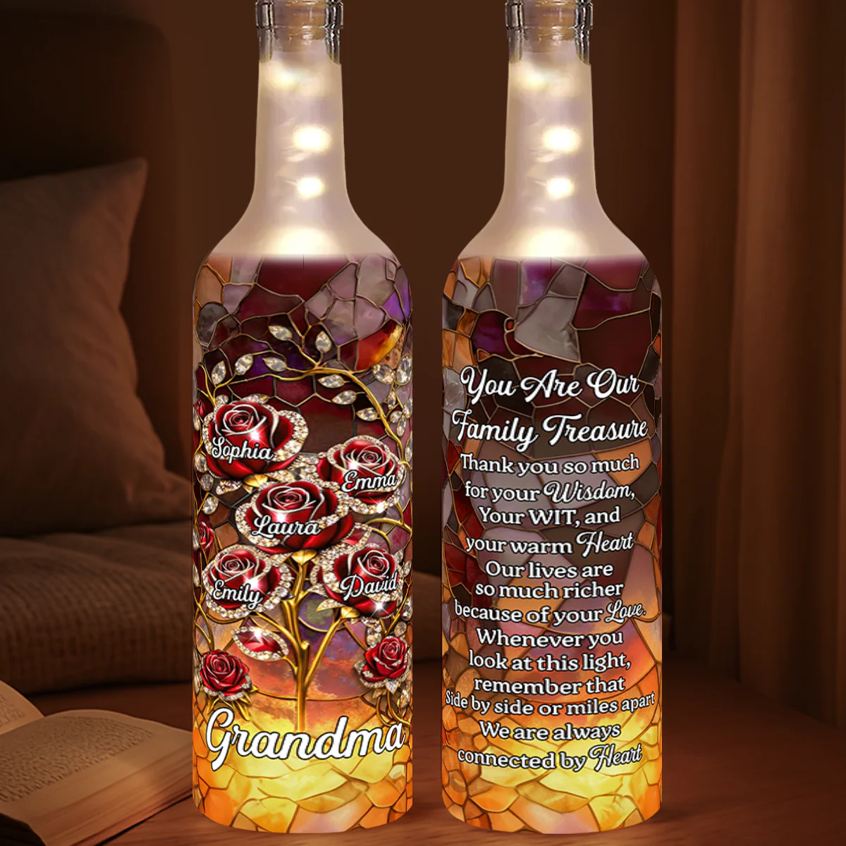 Our Family Treasure - Personalized Bottle Lamp - Image 4
