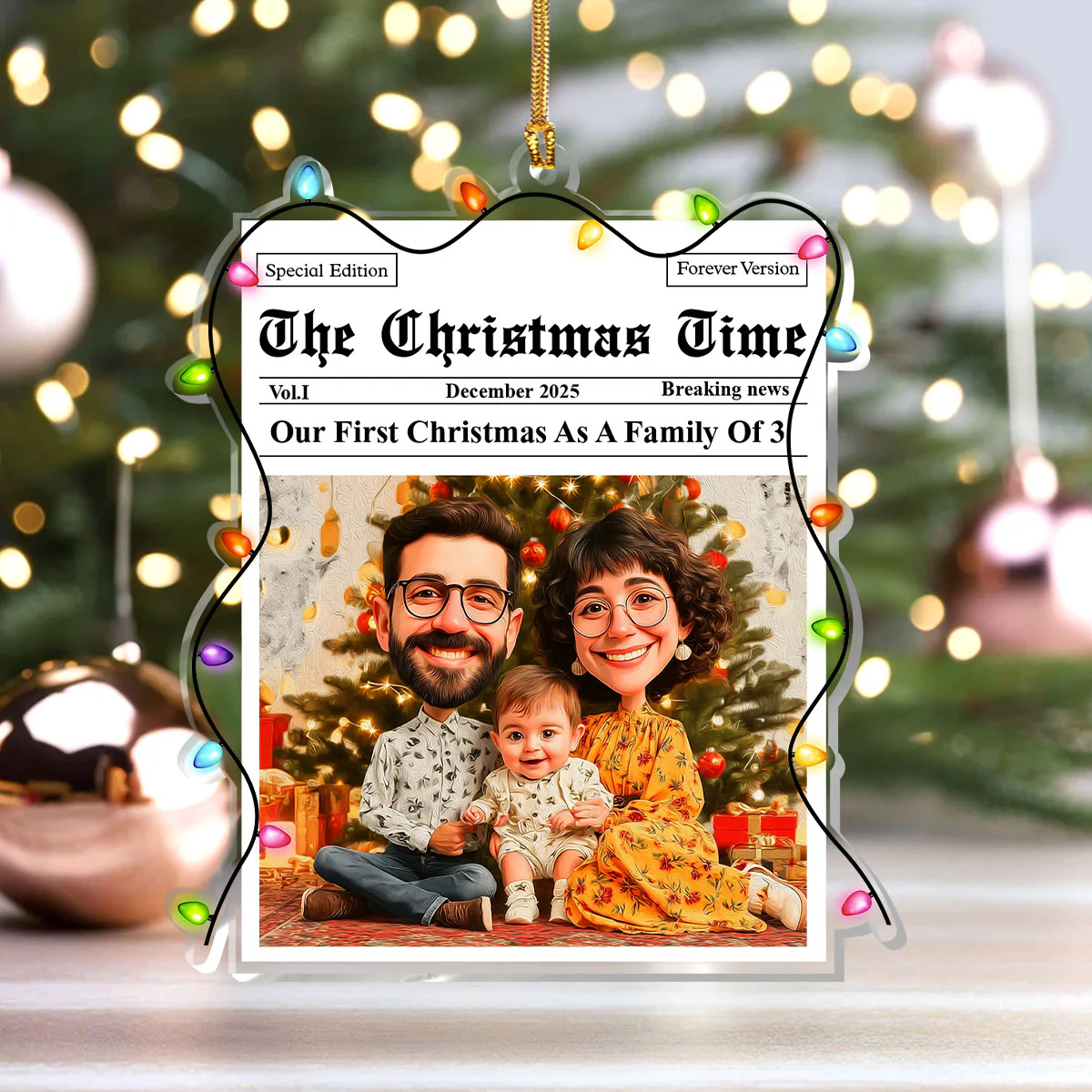 Our First Christmas - Personalized 1-Layer Acrylic Ornament - Image 4