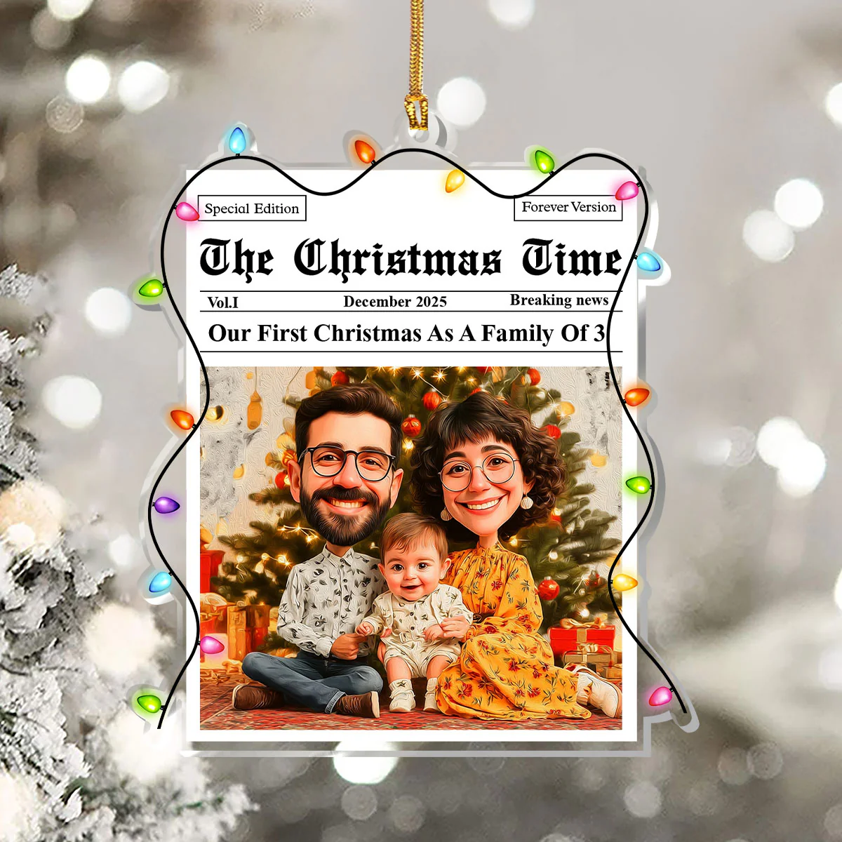 Our First Christmas - Personalized 1-Layer Acrylic Ornament - Image 5