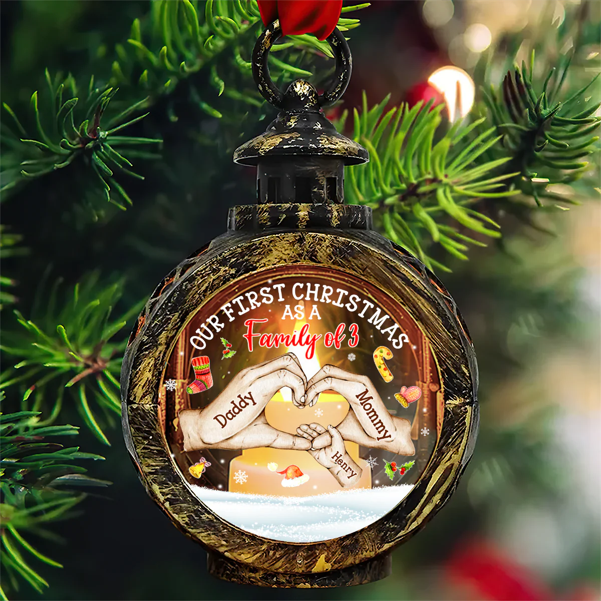 Our First Christmas Together - Personalized Lantern Night Light - Image 5