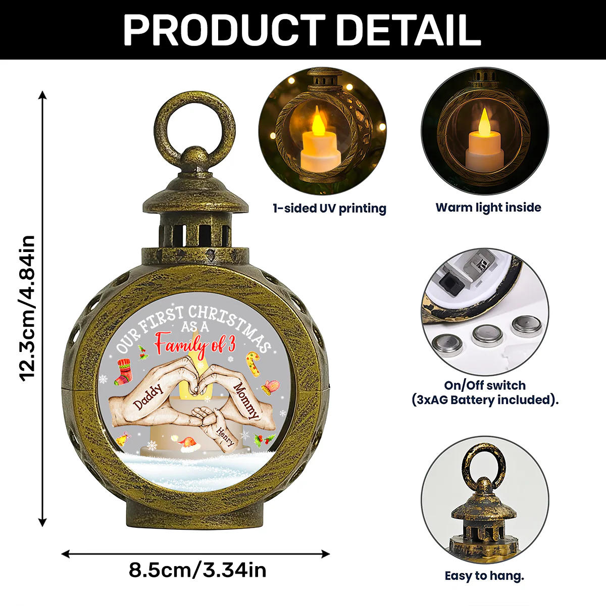 Our First Christmas Together - Personalized Lantern Night Light - Image 7