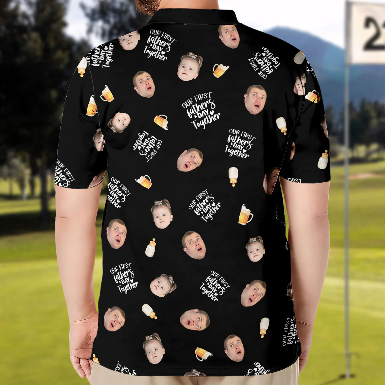 Our First Father's Day Together - Personalized Polo Shirt - Image 3