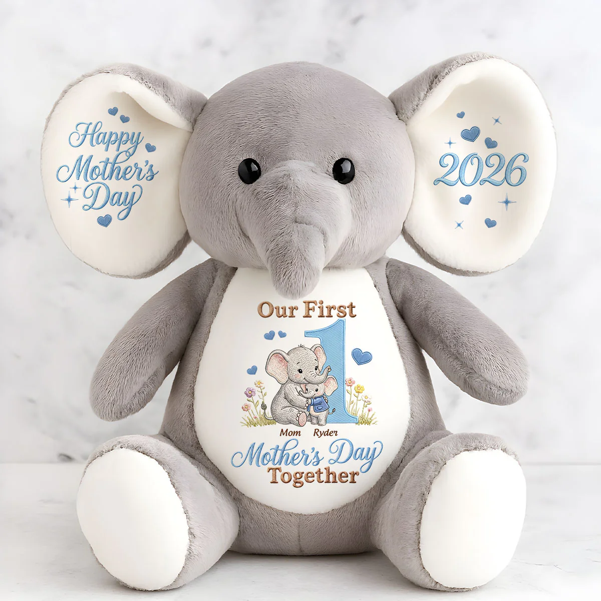 Our First Mother’s Day - Personalized Stuffed Elephant