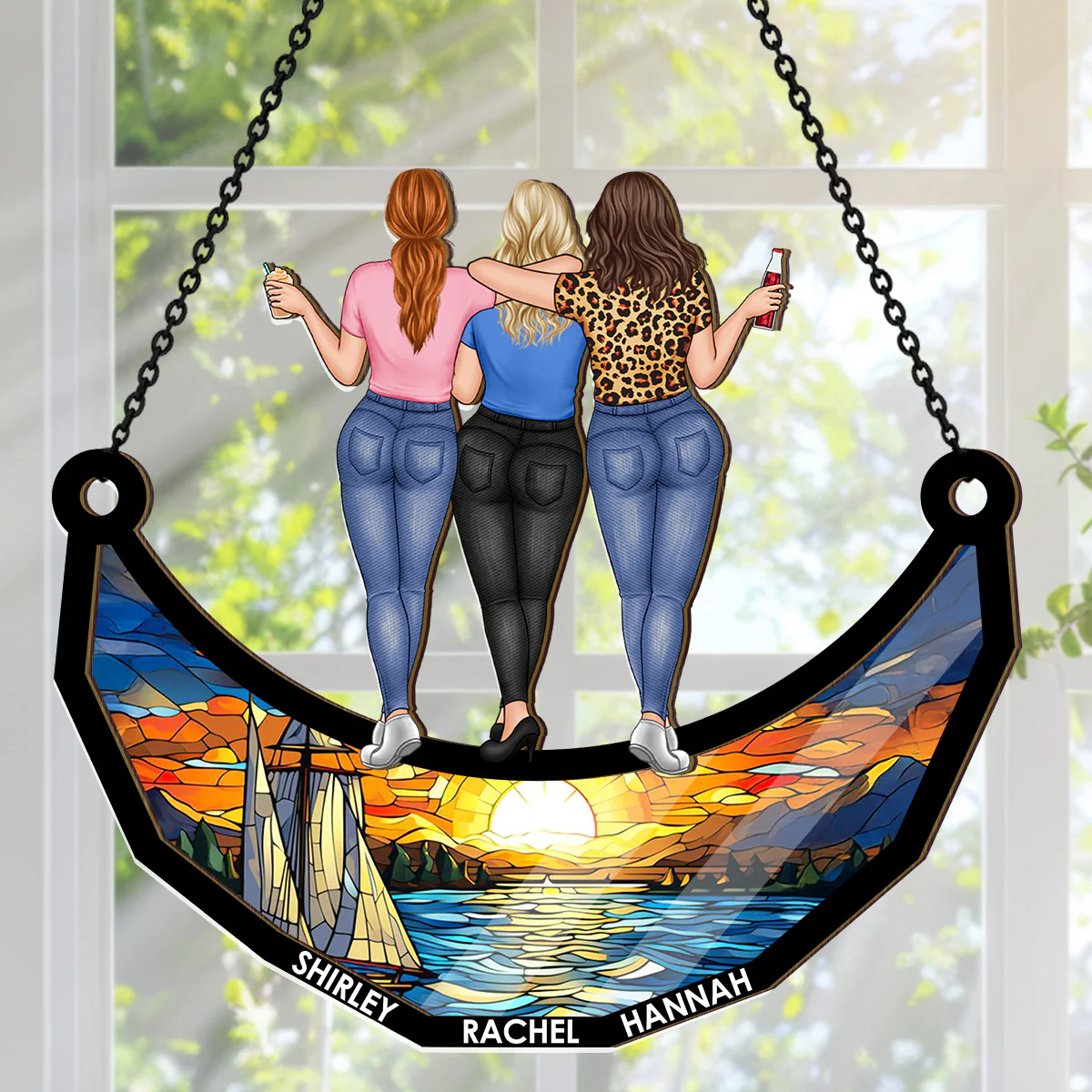 Our Friendship Lasts Forever 2 - Personalized Window Hanging Suncatcher