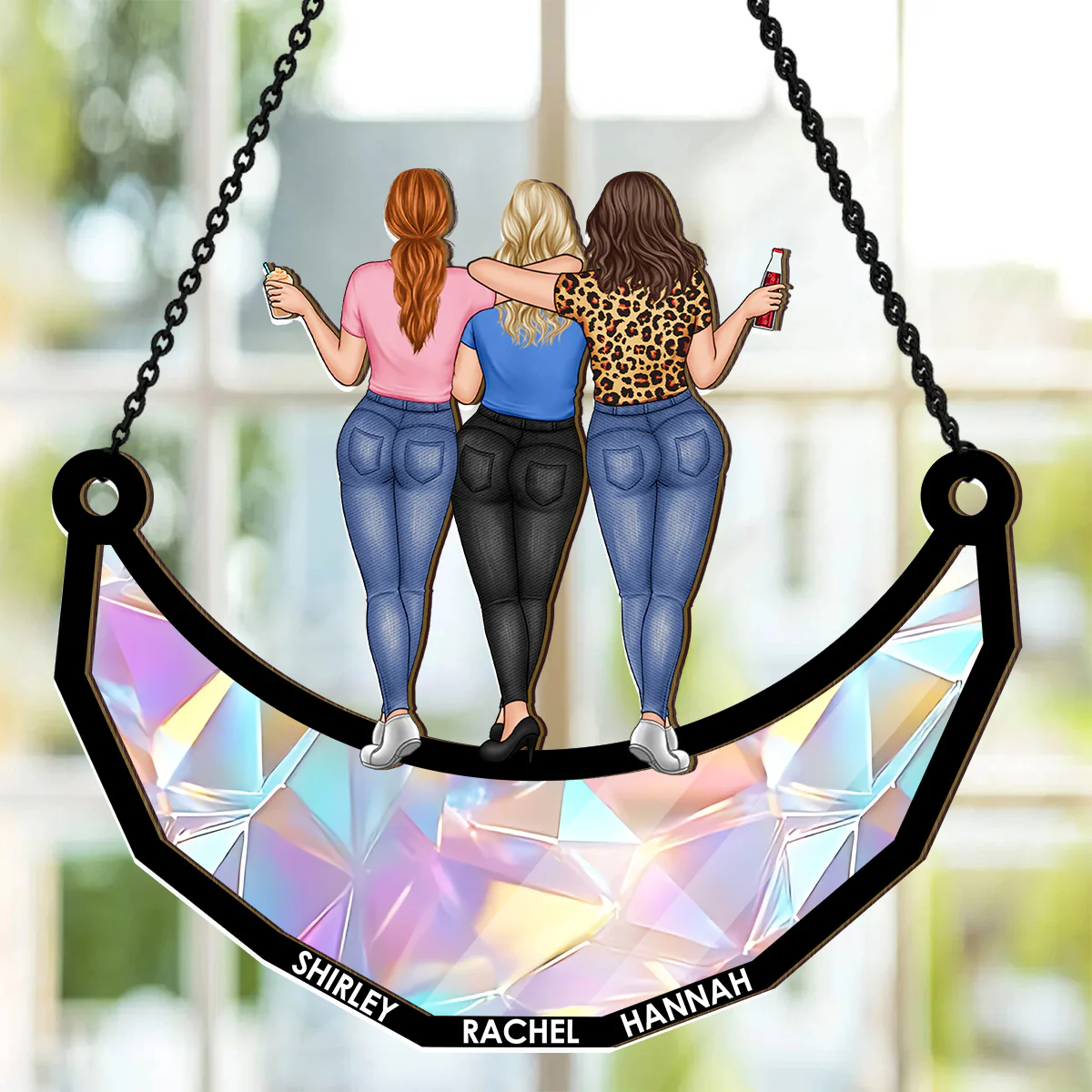 Our Friendship Lasts Forever 2 - Personalized Window Hanging Suncatcher - Image 2