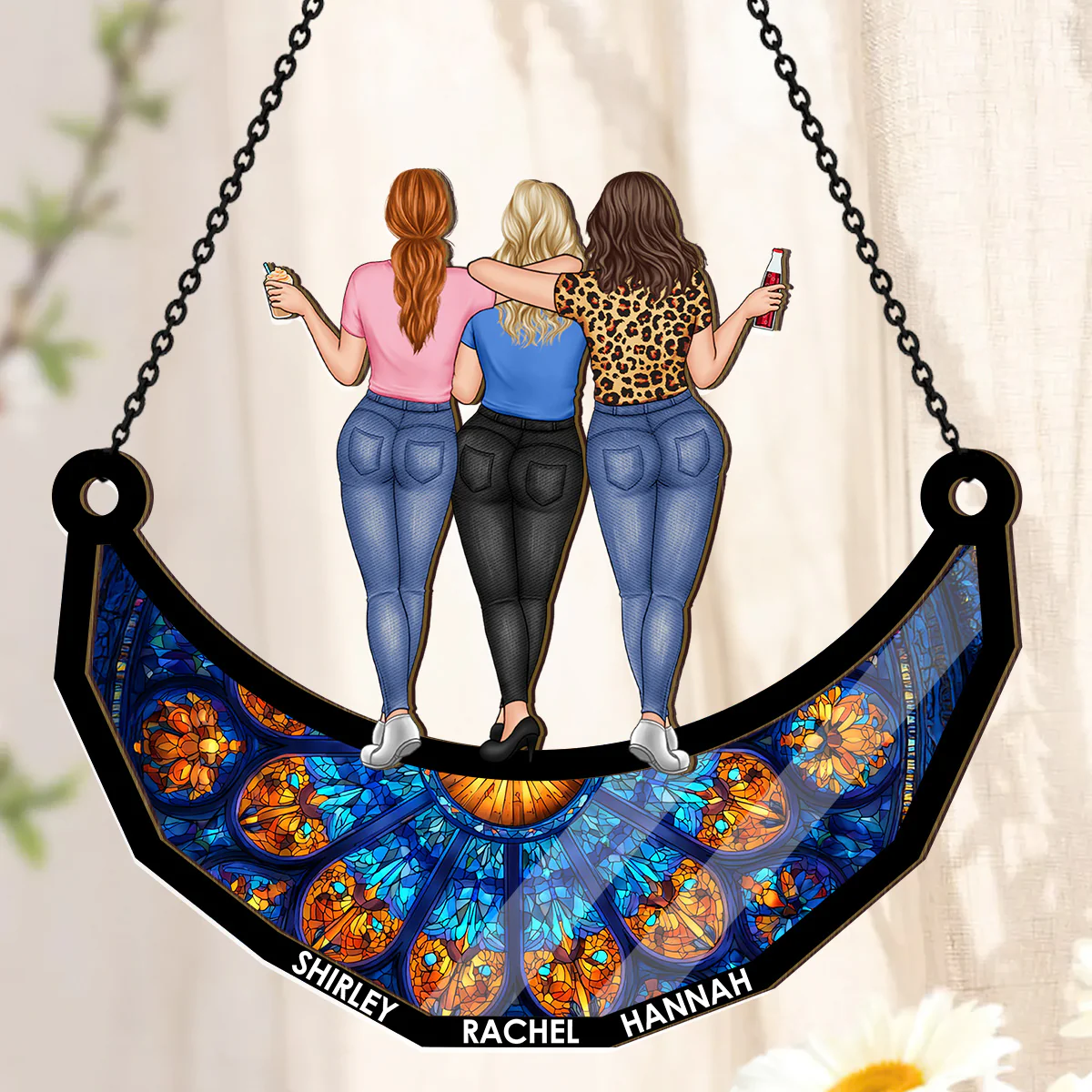 Our Friendship Lasts Forever 2 - Personalized Window Hanging Suncatcher - Image 3