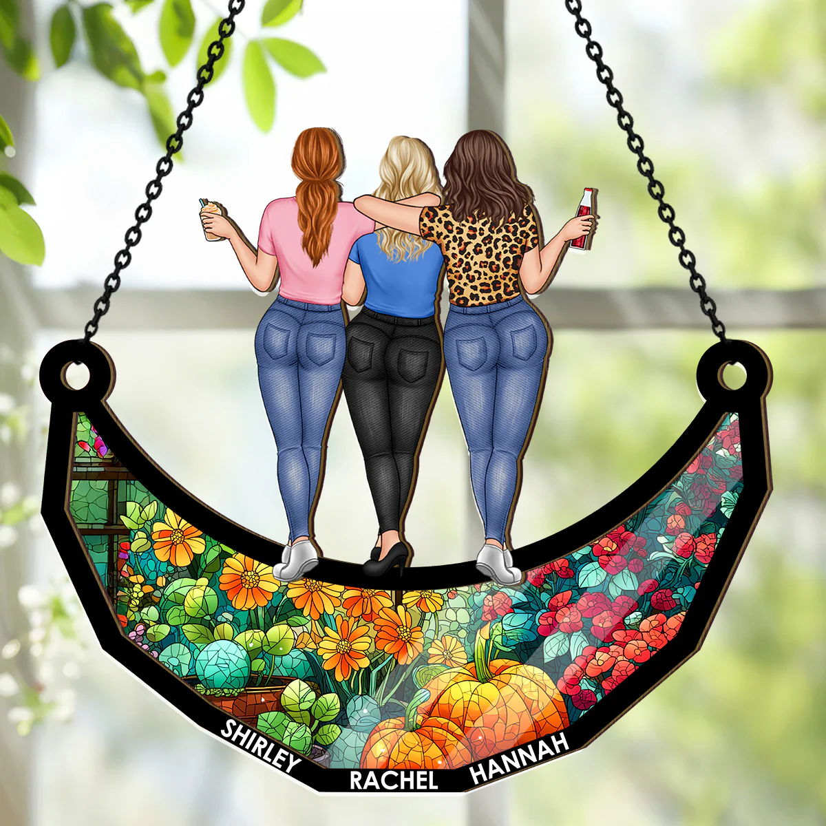 Our Friendship Lasts Forever 2 - Personalized Window Hanging Suncatcher - Image 4