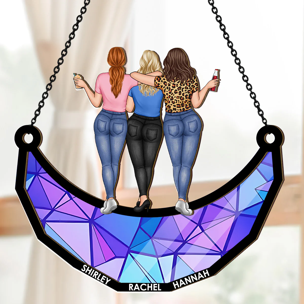 Our Friendship Lasts Forever 2 - Personalized Window Hanging Suncatcher - Image 5