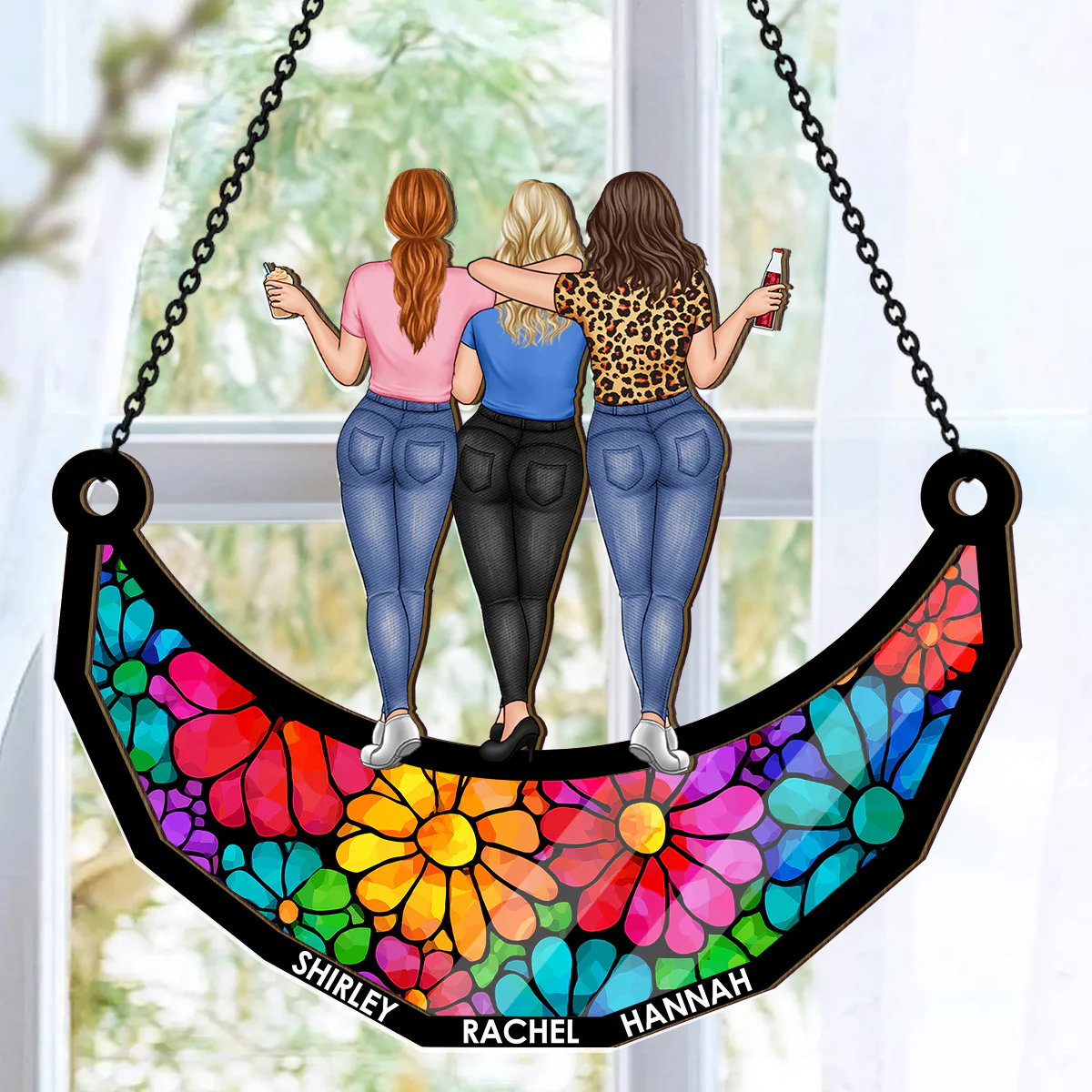 Our Friendship Lasts Forever 2 - Personalized Window Hanging Suncatcher - Image 6