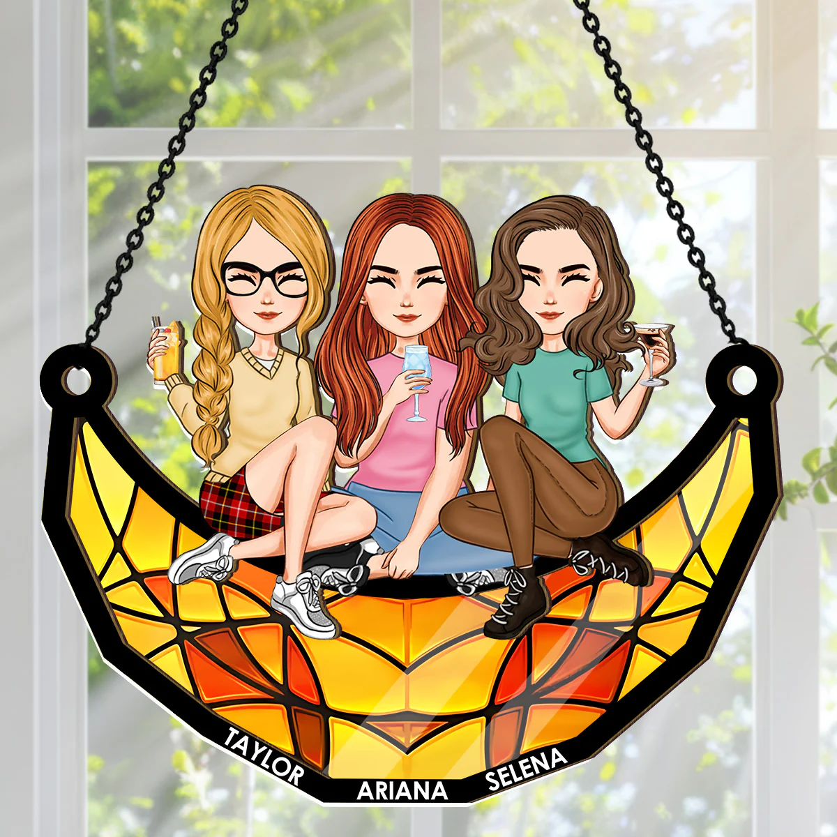 Our Friendship Lasts Forever - Personalized Window Hanging Suncatcher