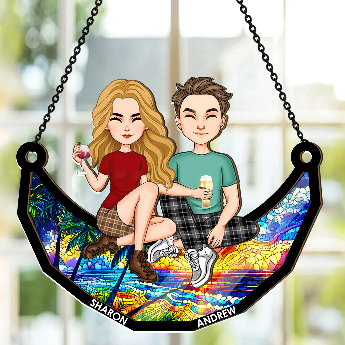 Our Friendship Lasts Forever - Personalized Window Hanging Suncatcher - Image 2