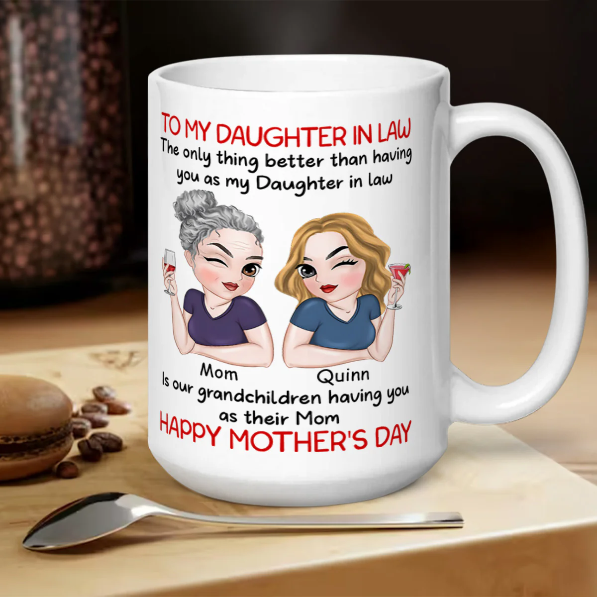 Our Grandchildren Having You As Their Mom - Personalized Mug - Image 5