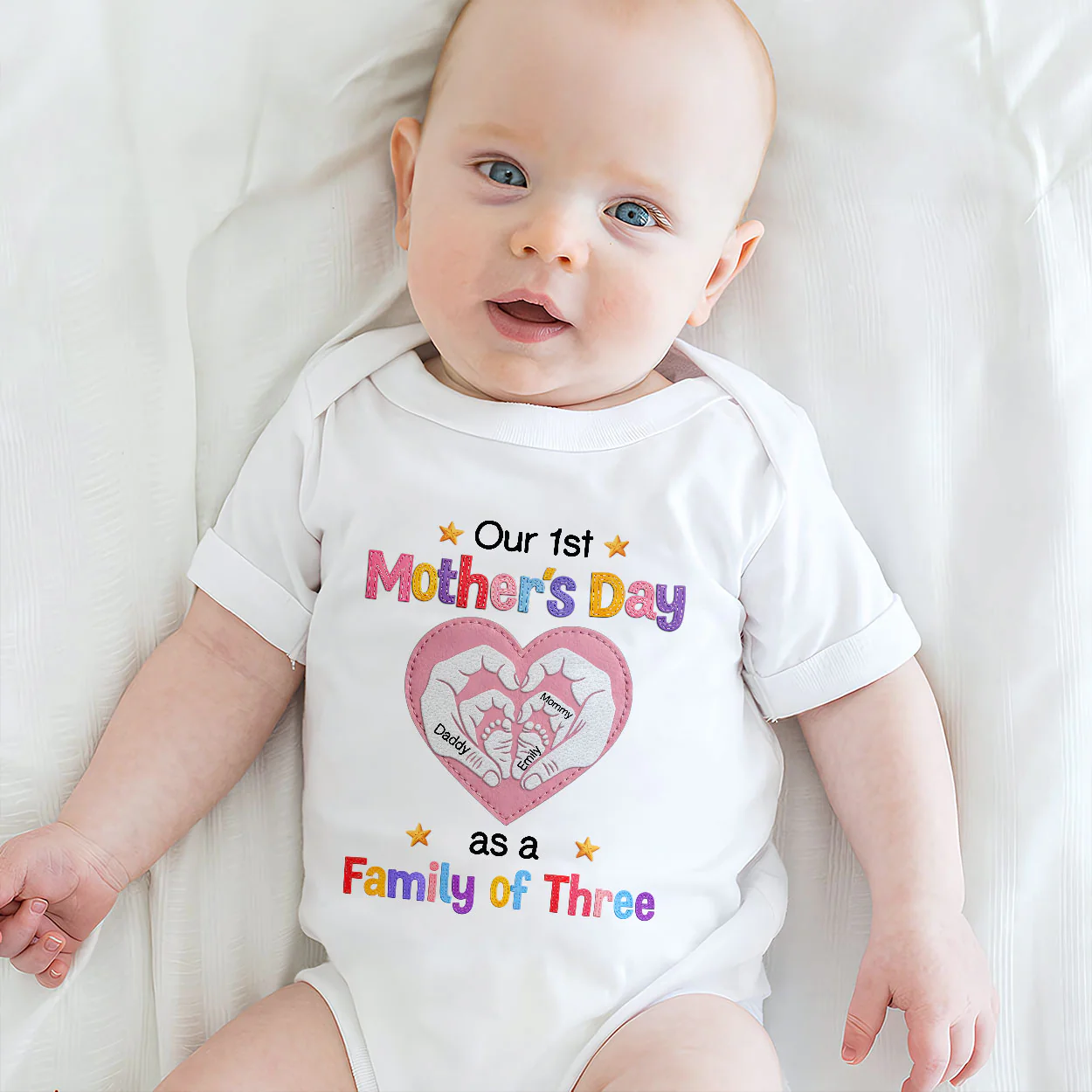 Our Happy Little Family - Personalized Baby Onesie - Image 3