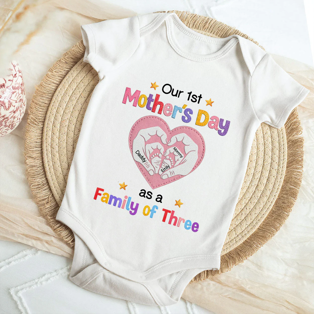 Our Happy Little Family - Personalized Baby Onesie - Image 4