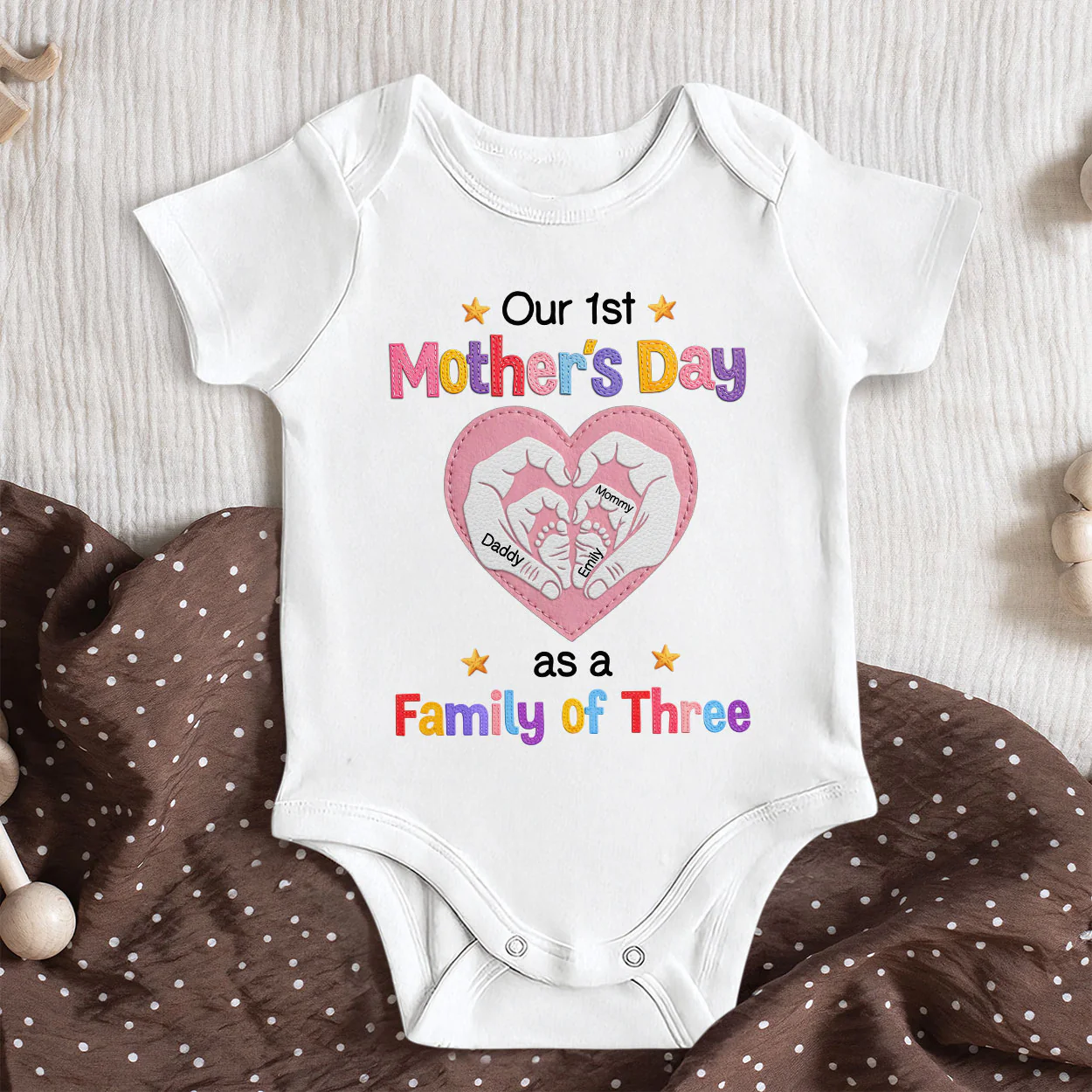 Our Happy Little Family - Personalized Baby Onesie - Image 5