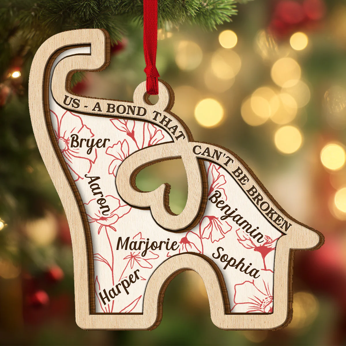 Our Strong Bonds - Personalized 2-Layered Wooden Ornament - Image 3