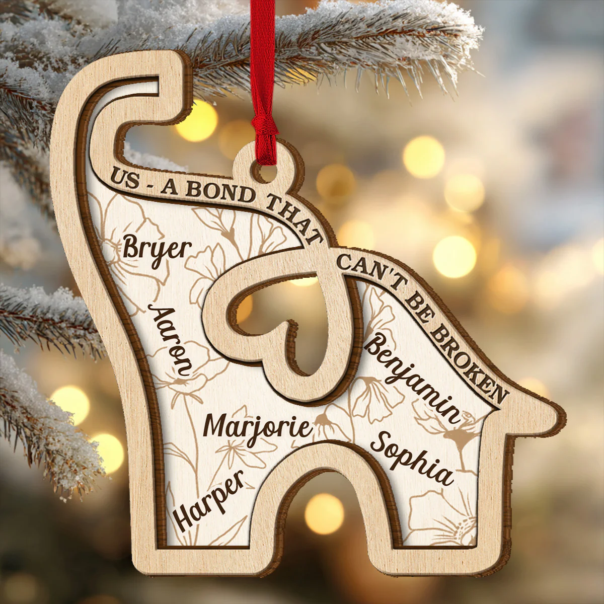 Our Strong Bonds - Personalized 2-Layered Wooden Ornament - Image 5