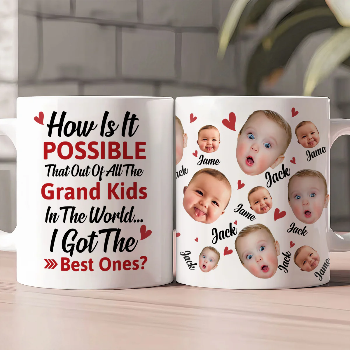 Out Of All The Grand Kids In The World I Got The Best Ones - Personalized Ceramic Coffee Mug