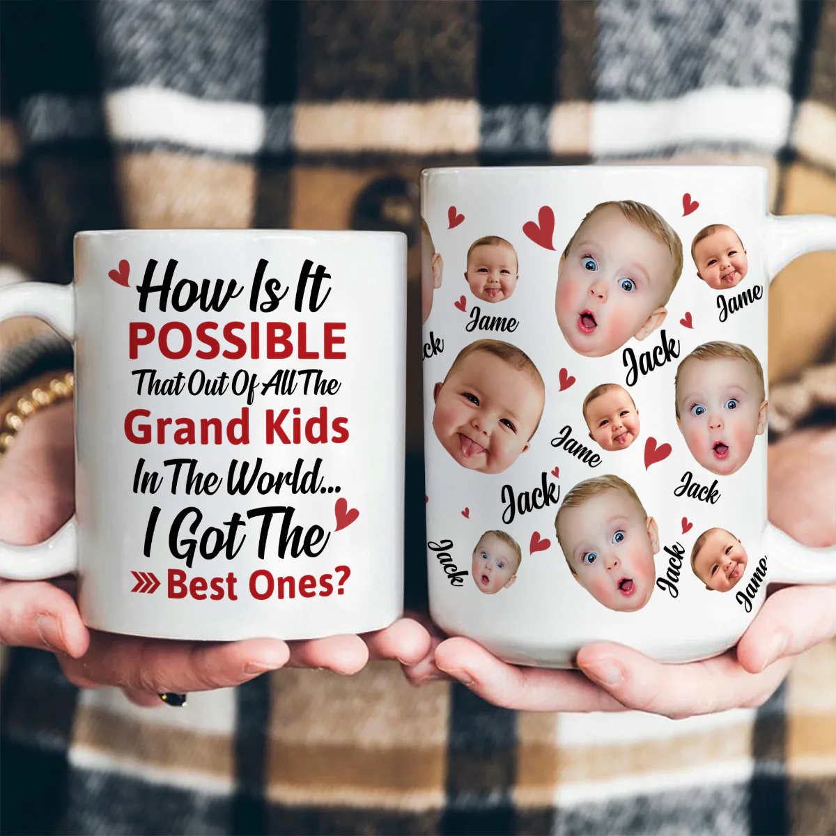 Out Of All The Grand Kids In The World I Got The Best Ones - Personalized Ceramic Coffee Mug - Image 3