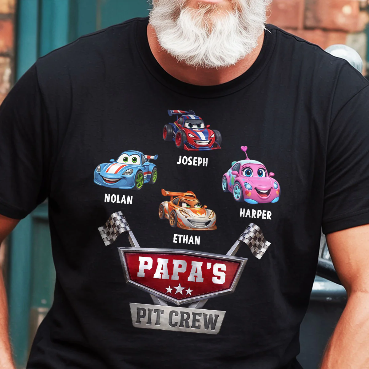 Papa's Pit Crew - Personalized 2D Unisex T-shirt