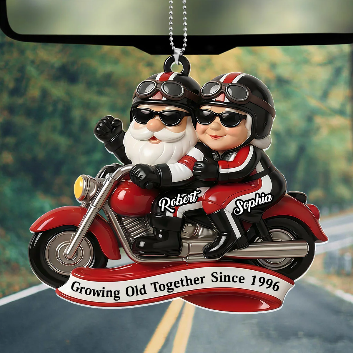 Partners In Every Mile - Personalized Car Acrylic Hanging Ornament - Image 2