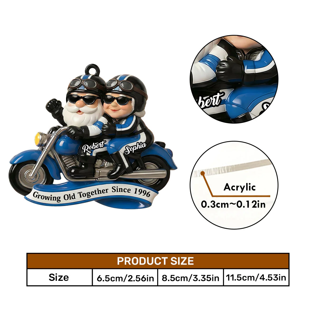 Partners In Every Mile - Personalized Car Acrylic Hanging Ornament - Image 5