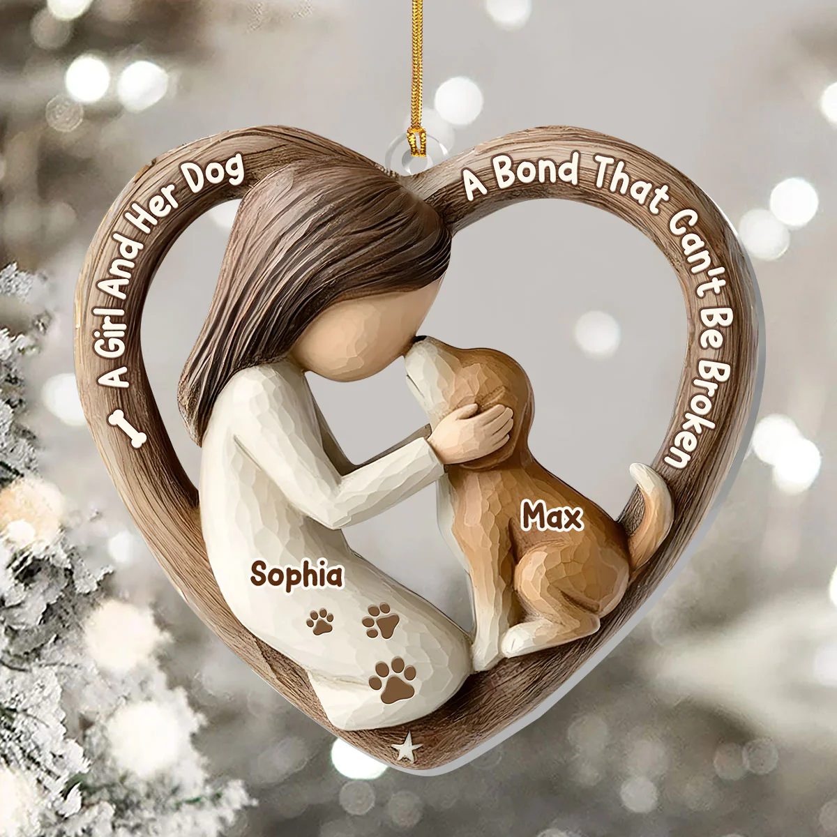 Paws Of The Heart - Personalized 1-Layer Acrylic Ornament - Image 6