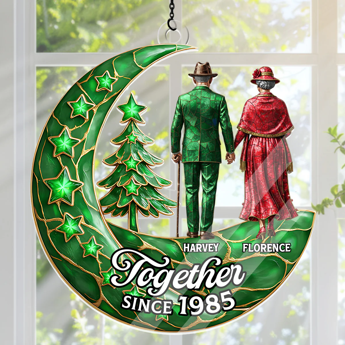 Pearl Of Love 2 - Personalized Acrylic Suncatcher