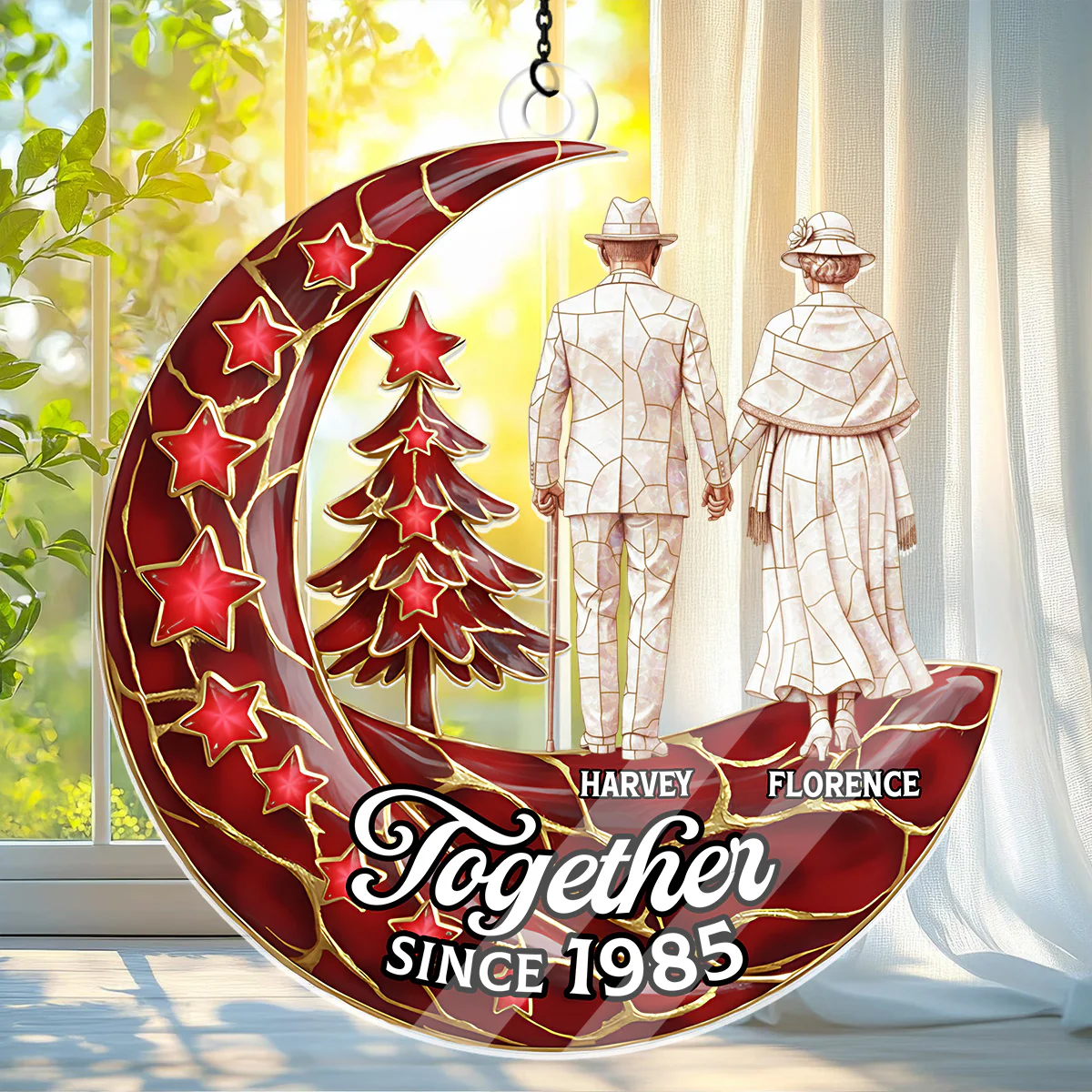Pearl Of Love 2 - Personalized Acrylic Suncatcher - Image 2