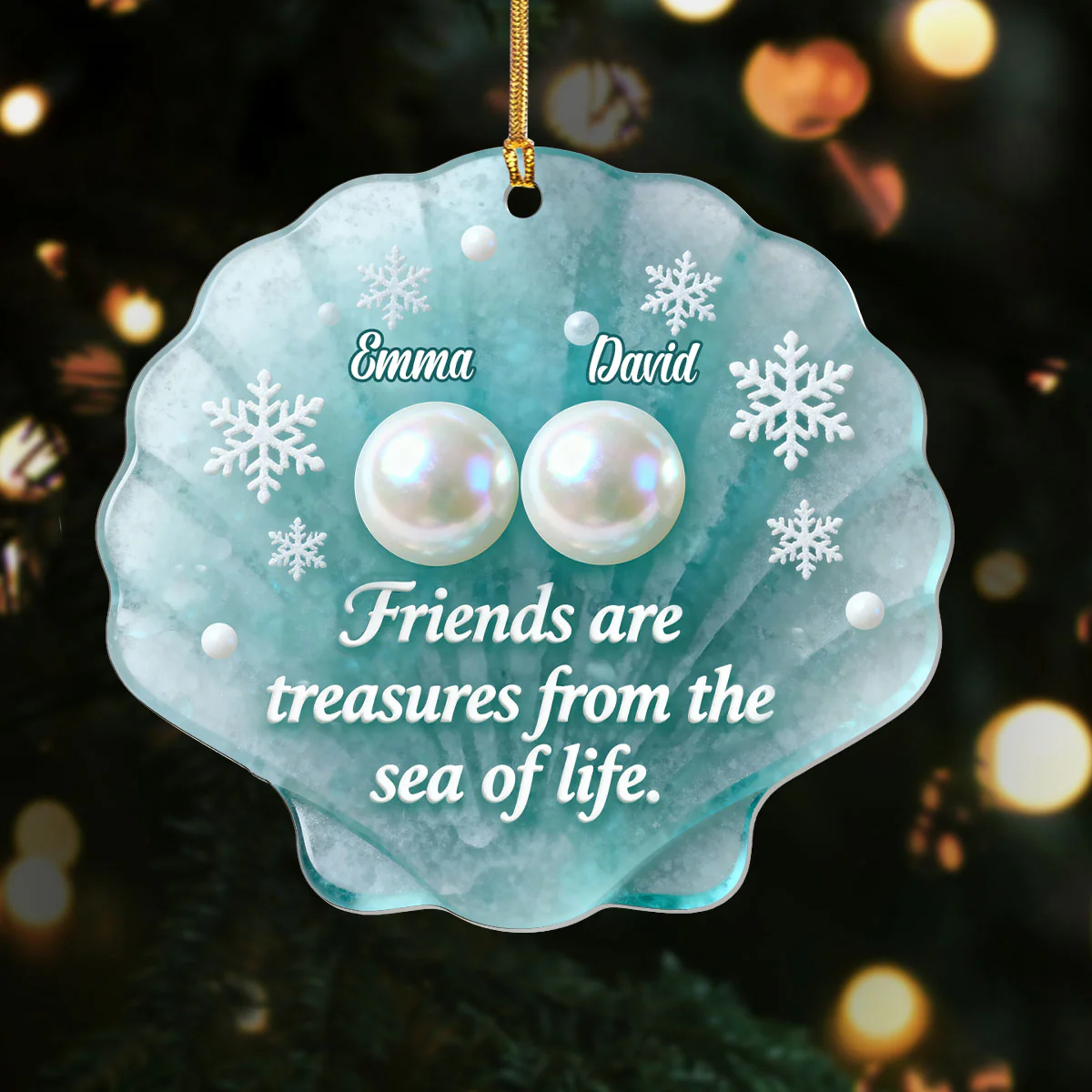 Pearls Of Friendship - Personalized 1-Layer Acrylic Ornament